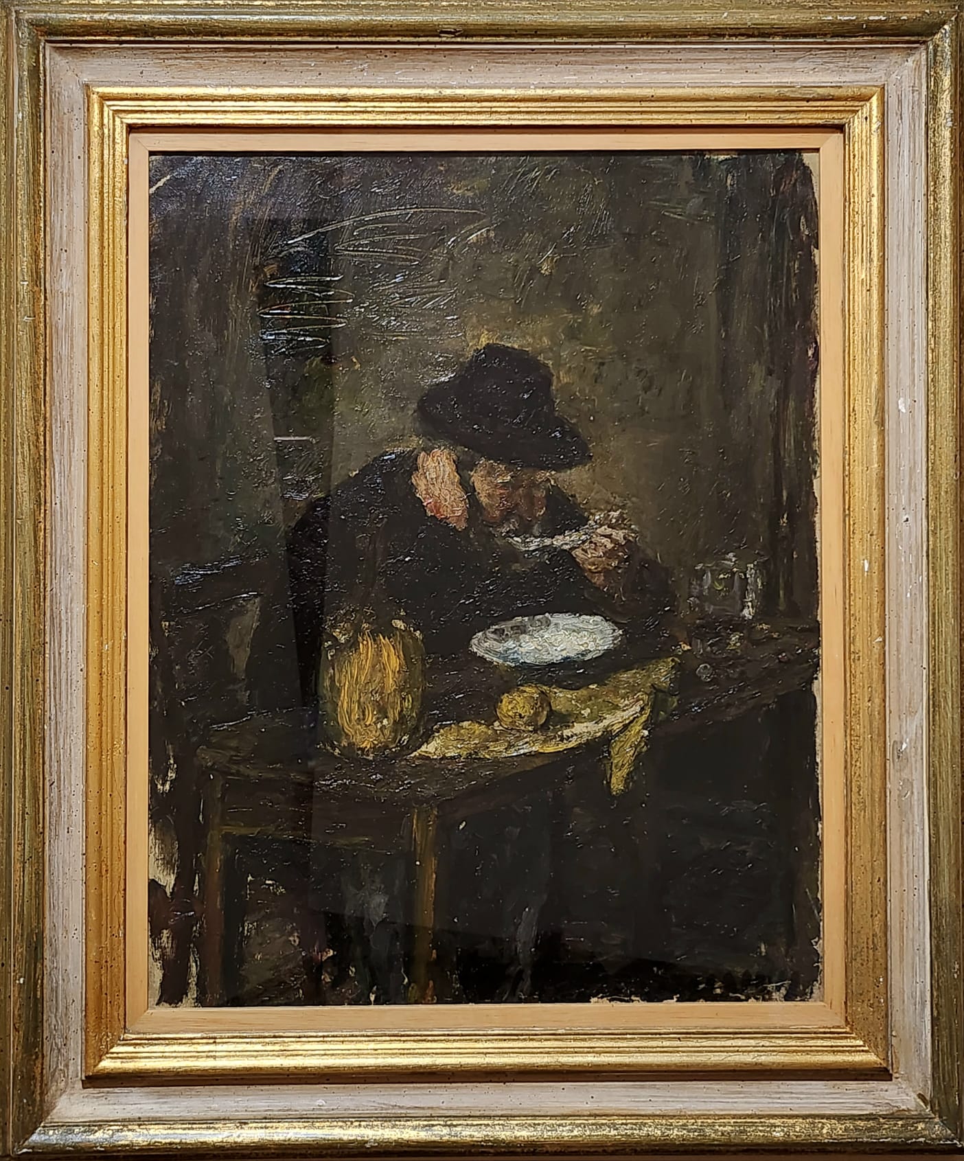 Guido Borgianni, Mangiatore di fagioli, Olio su tela, cm 50x40, Anni '40