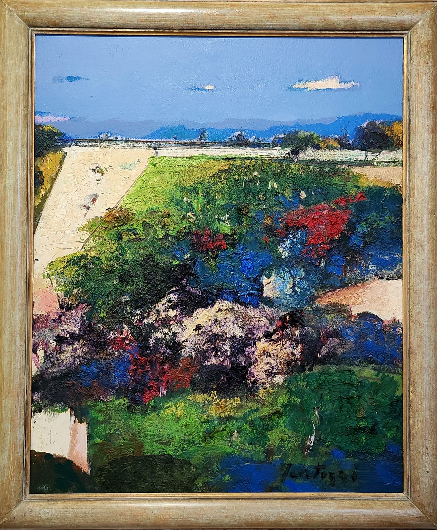 Sergio Scatizzi, Paesaggio in Maremma, olio su tavola, cm 75x60, 1991