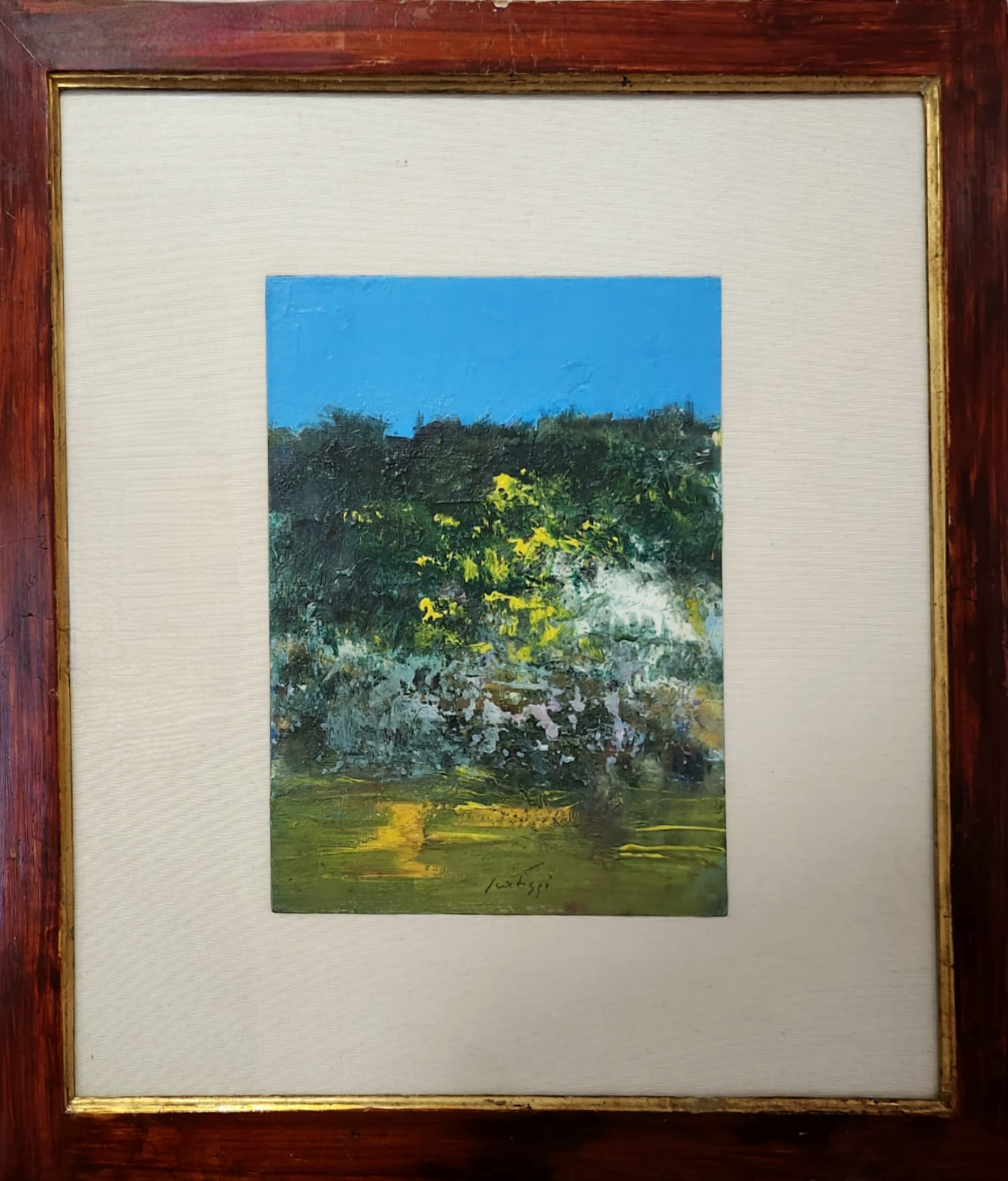 Sergio Scatizzi, Paesaggio, Olio su cartone, cm 30x24, 1988