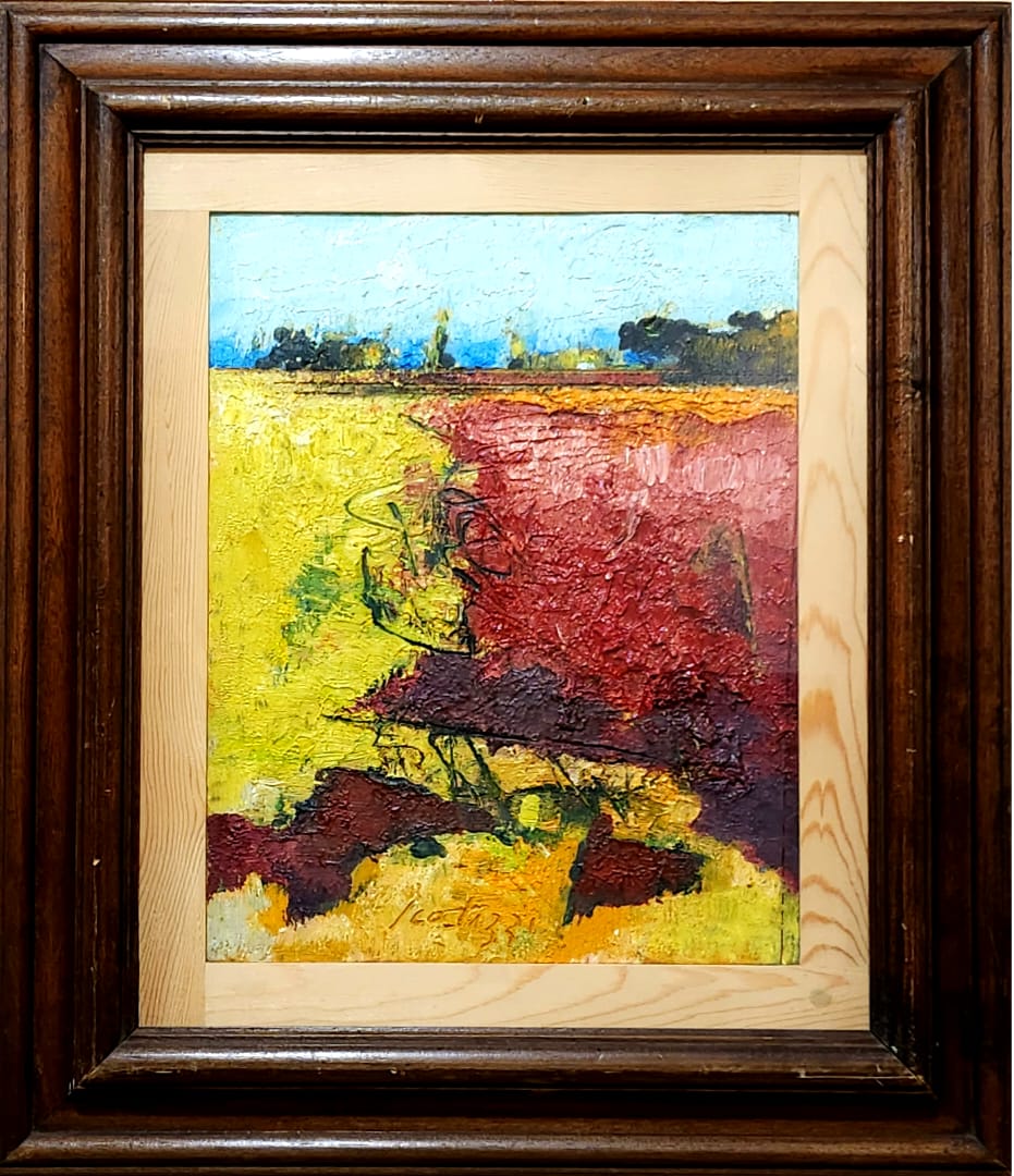 Sergio Scatizzi, Paesaggio, Olio su tavola, cm 32x26, 1991