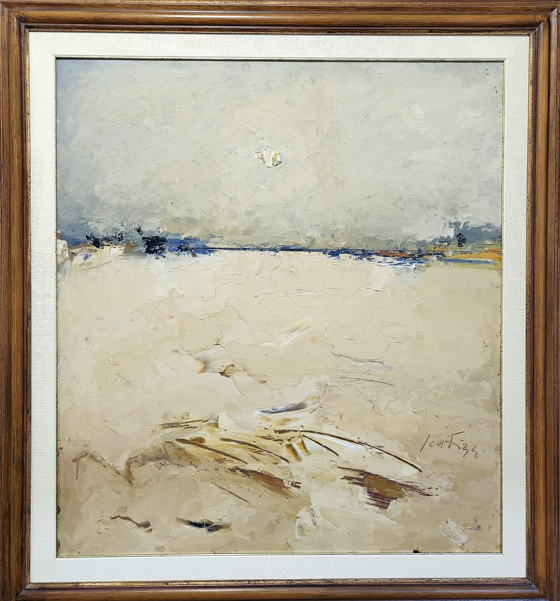 Sergio Scatizzi, Spiaggia a Vada, olio su tavola, cm 92x82,8, 1988-1989