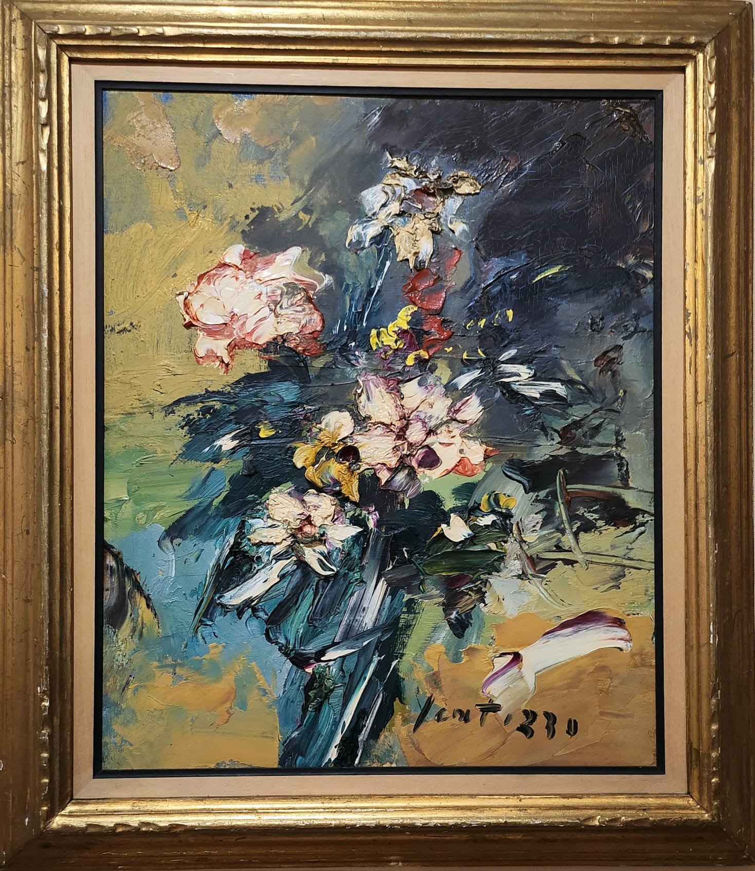 Sergio Scatizzi, Fiori, Olio su tavola, cm 33x40, 1995