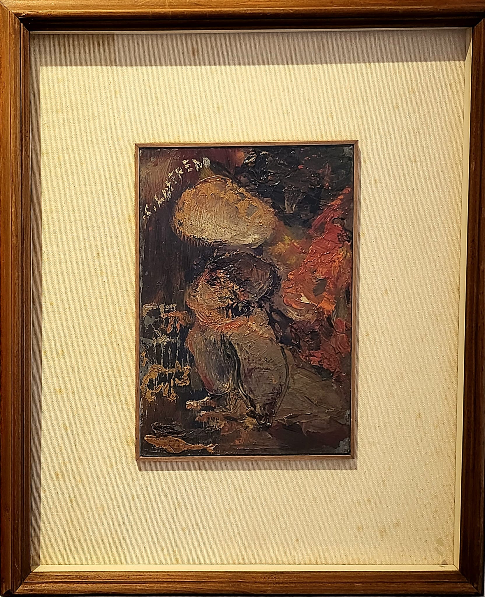 Silvio Loffredo, Animali, Olio su lastra di zinco, cm 24,5x17,5, Anni 60