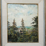 Guido Borgianni, "Paesaggio", Olio su tavola, cm 44x35, 1940